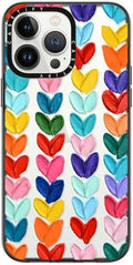 Clear Polka Daub Hearts Compact iPhone 14 Pro Max Case - Slim