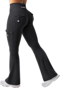 CoreFlex Women Flare Leggings High Waist with Pockets - No Front Seam