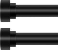 HEI! DEAR Curtain Rods Black 2Pack 72 to 144 in - Heavy Duty Drapery