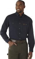 Burgundy Twill Long Sleeve Work Shirt for Men - Riggs