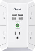 Multi Plug Outlet Extender 3-Sided Surge Protector - Compact Charging