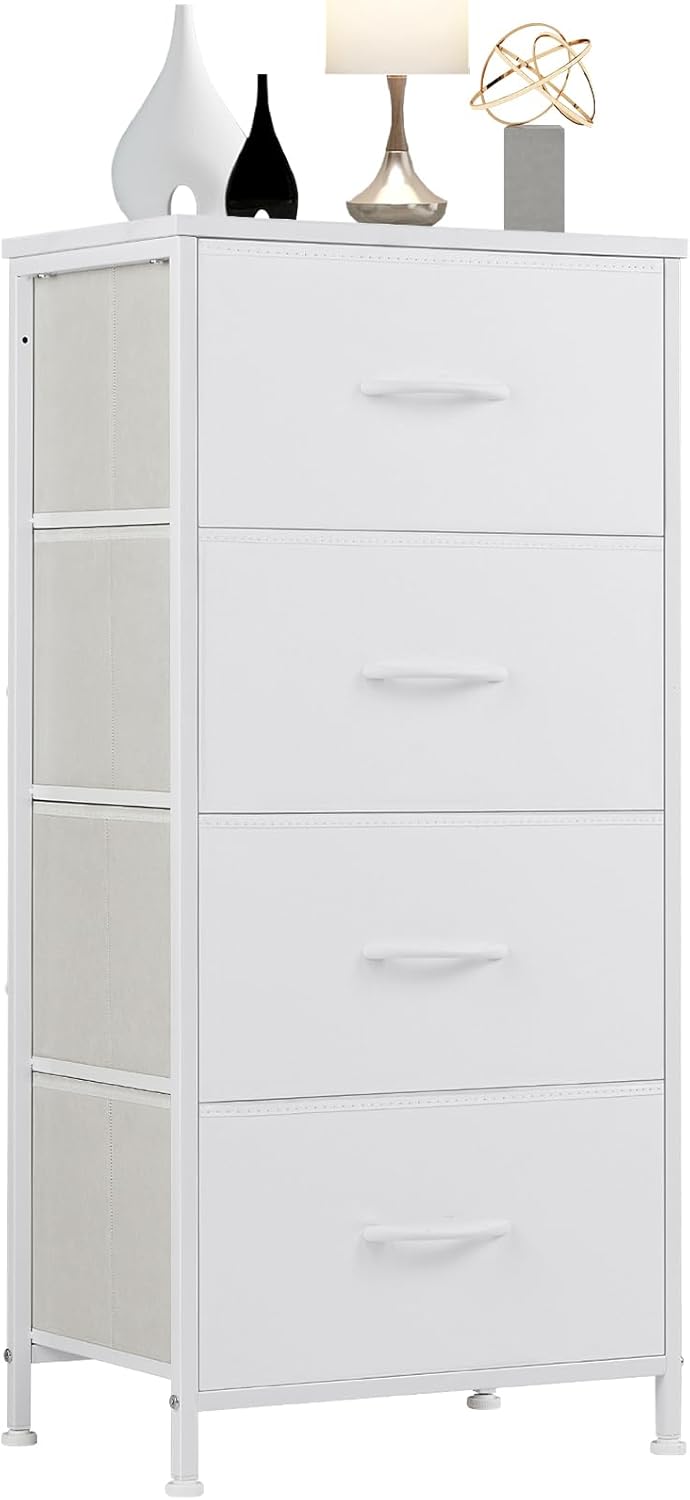 DUMOS Dresser for Bedroom with 4 Drawers and Wooden Top