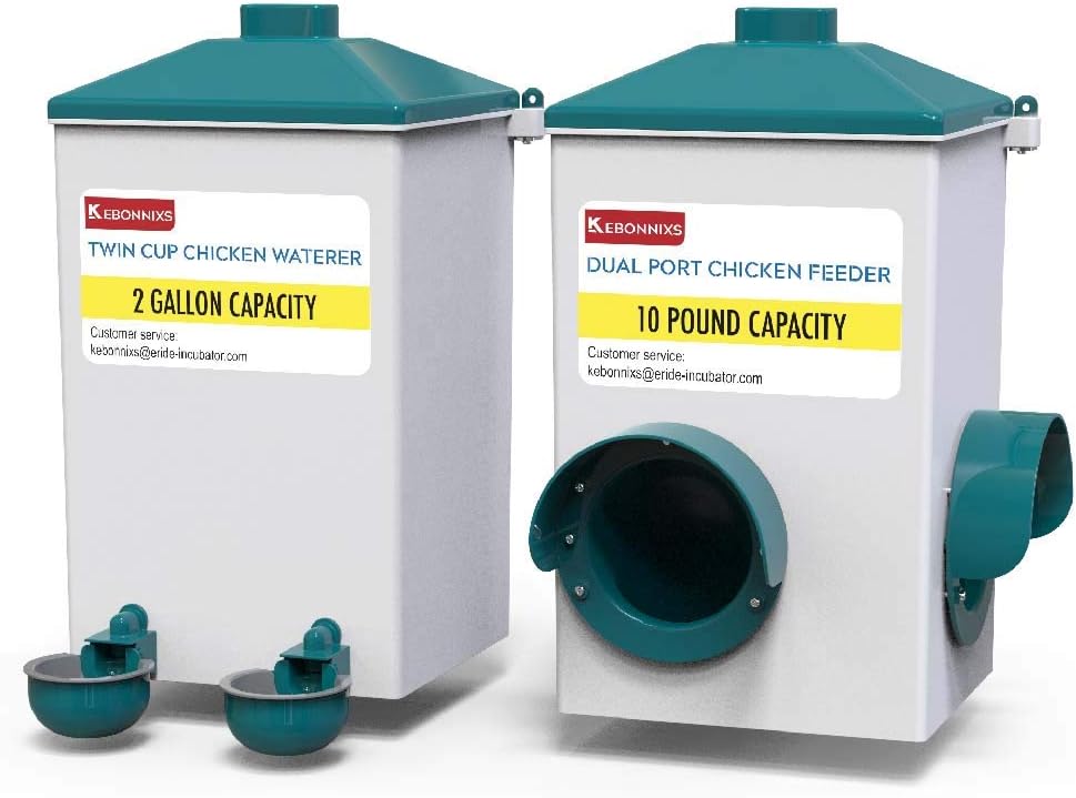 Automatic Chicken Cup Waterer and Port Feeder Set for Easy Use