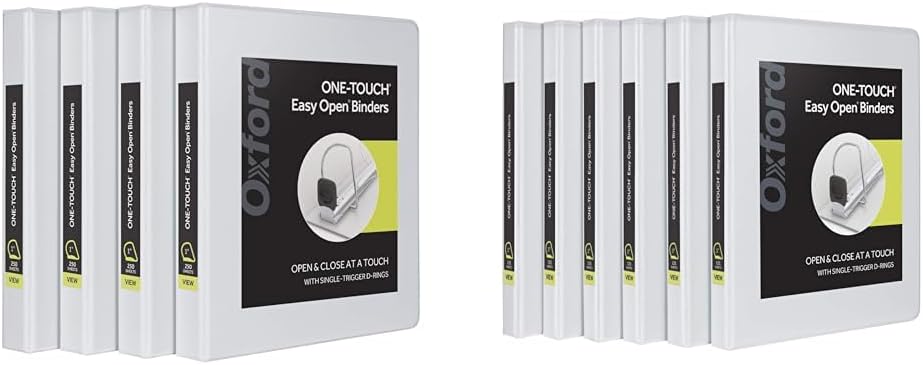 Oxford 3 Ring Easy Open D Ring Binders for Organizing Documents