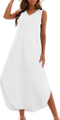 Zilcremo Women's Summer Loose Sundress Maxi Dress - Lightweight