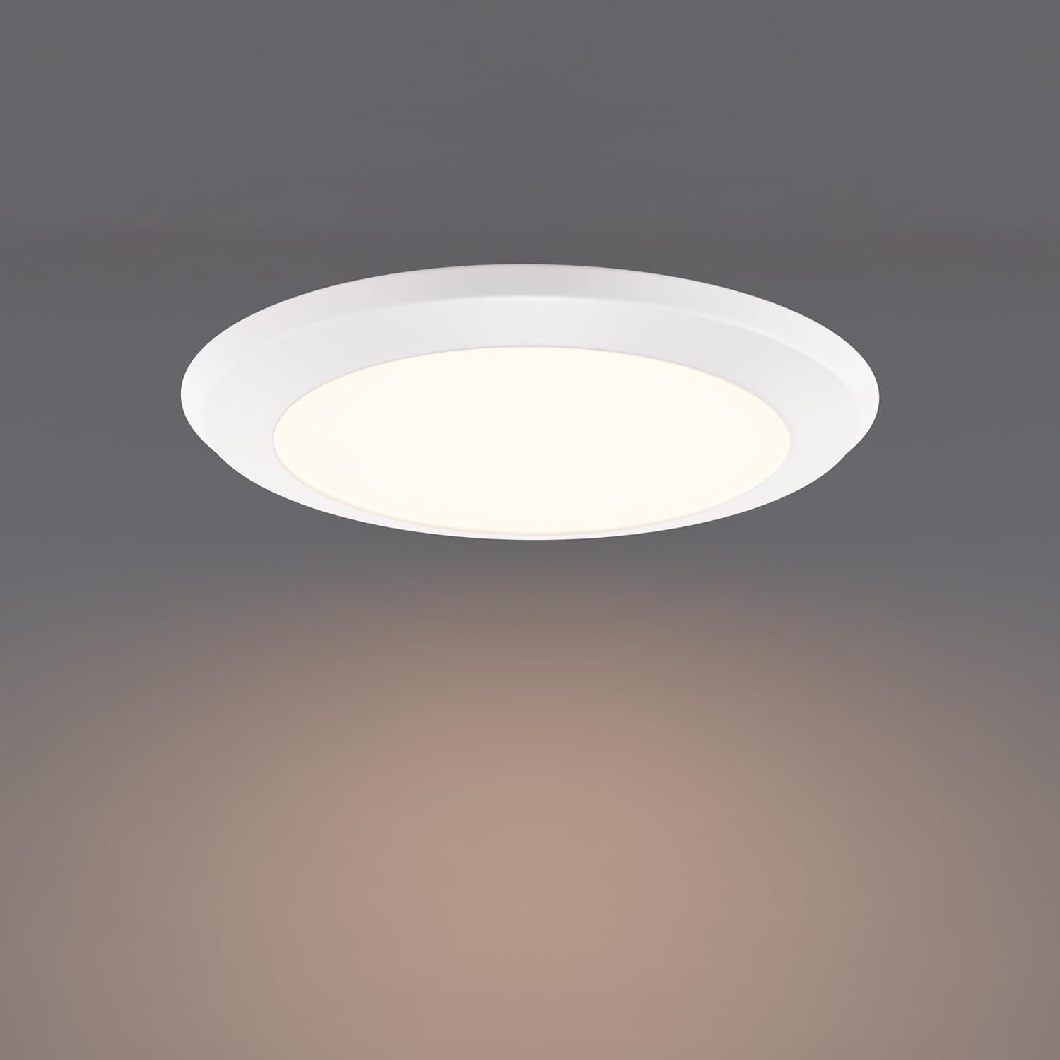 Builder Essential 6in Round Disc LED Recessed Flush Mount Light