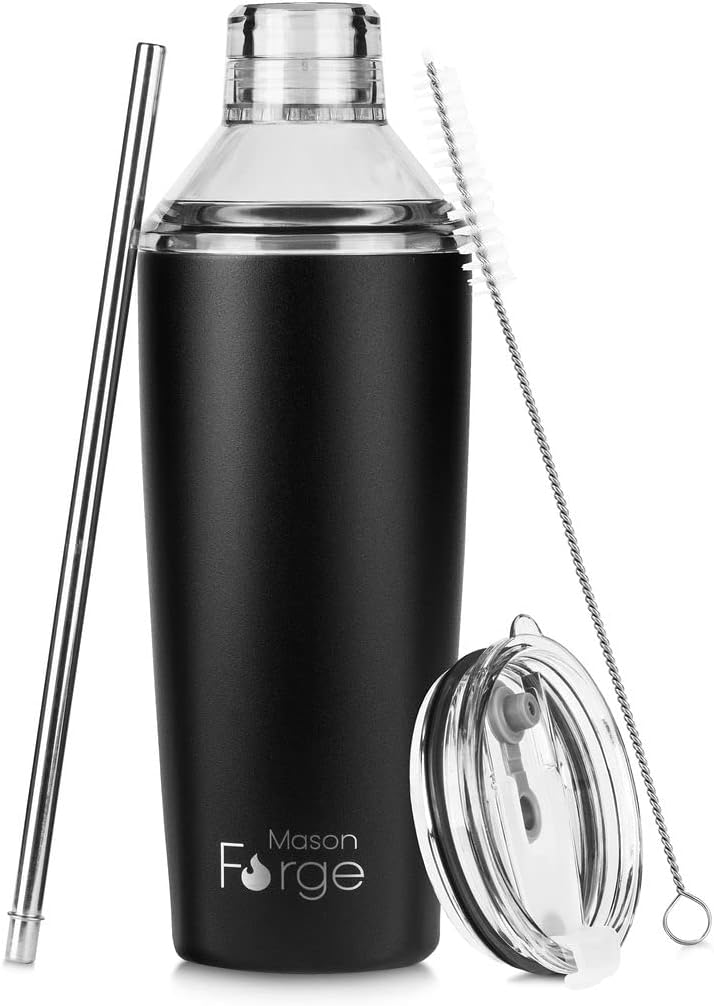 MASON FORGE Cocktail Shaker Tumbler - Leakproof Lid