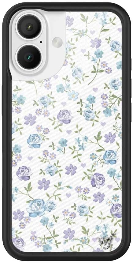 Lilac & Blue Floral iPhone 16 Case - Stylish Protection
