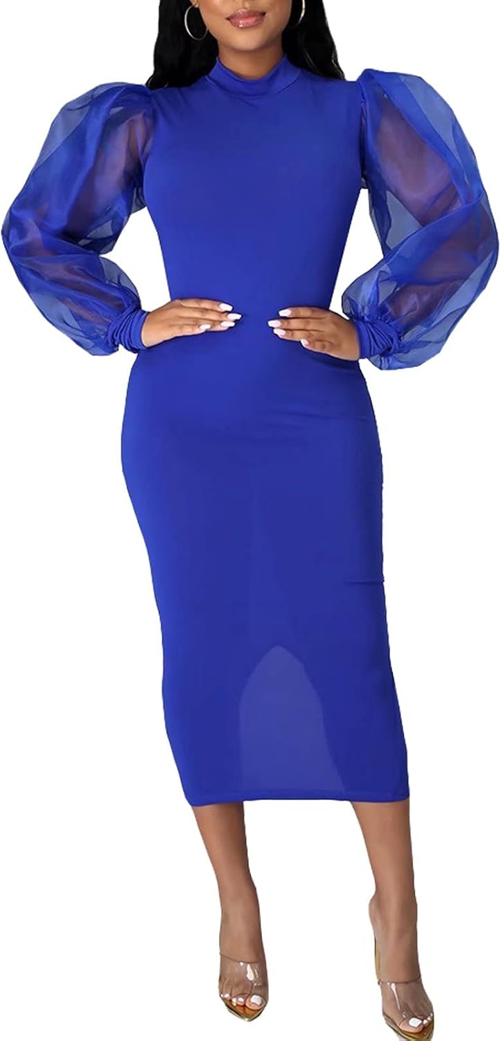 Ekaliy Women's See Through Bodycon Dress for Club Parties