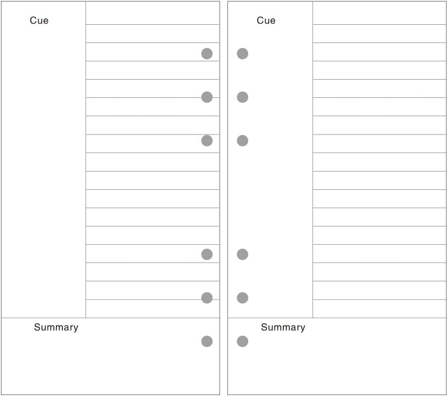 EvZ A6 6-Hole Cornell Paper Refills, 80 Sheets