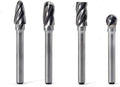 Carbide Burrs Set 4pcs 1/4 in Shank - Single Cut Aluminum Duty
