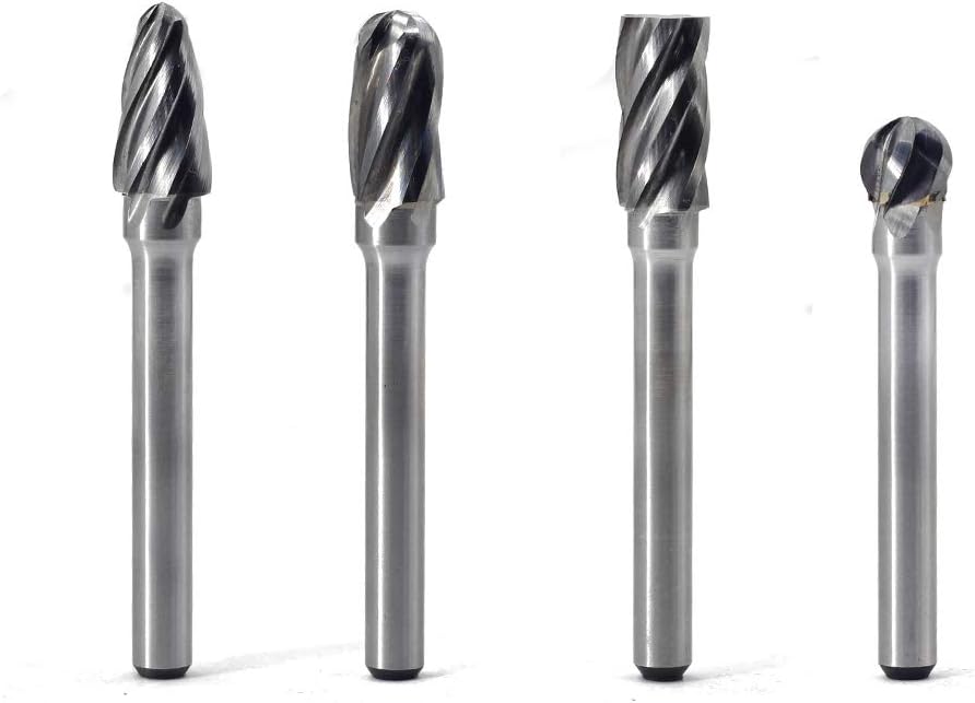 Carbide Burrs Set 4pcs for Metal Carving and Engraving