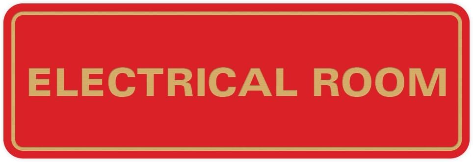 Electrical Room Sign - Red/Gold - Small 5 Pack for Safety