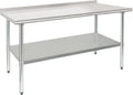 Stainless Steel Prep & Work Table 30 x 60 in - Heavy Duty NSF