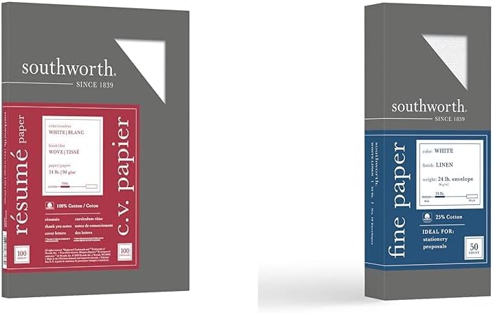 Southworth 100% Cotton Resume Paper & Envelopes for Professionals