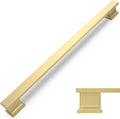 10 in Brushed Gold Cabinet Handles 10 Pack - Solid Zinc Alloy Pulls