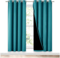 Blackout Curtain Panels Peacock Teal 52in x 72in Pair - Full Light