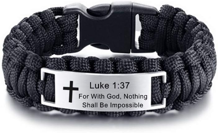 Stainless Steel Bible Verse Paracord Bracelet - Outdoor Essential