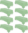 8 Pack Sage Green Tablecloth 60 x 102 in Rectangle Tables - Wrinkle