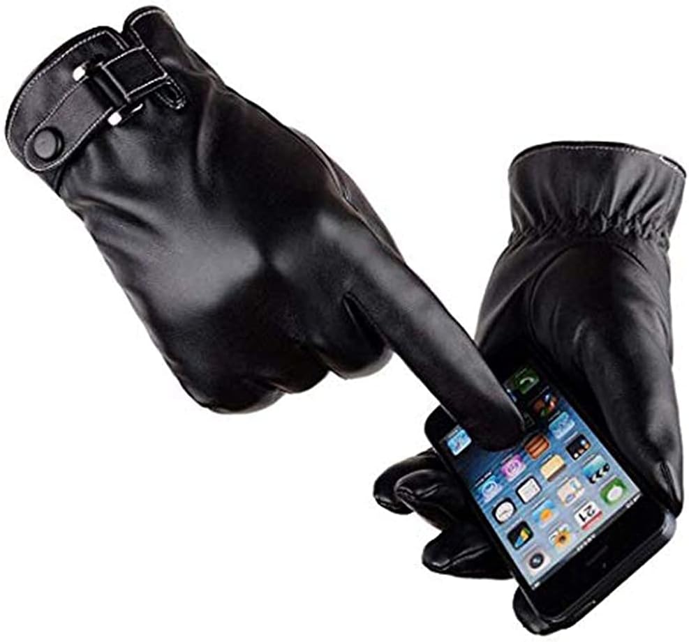 VICSPORT Men's Touchscreen Cashmere-Lined Leather Gloves