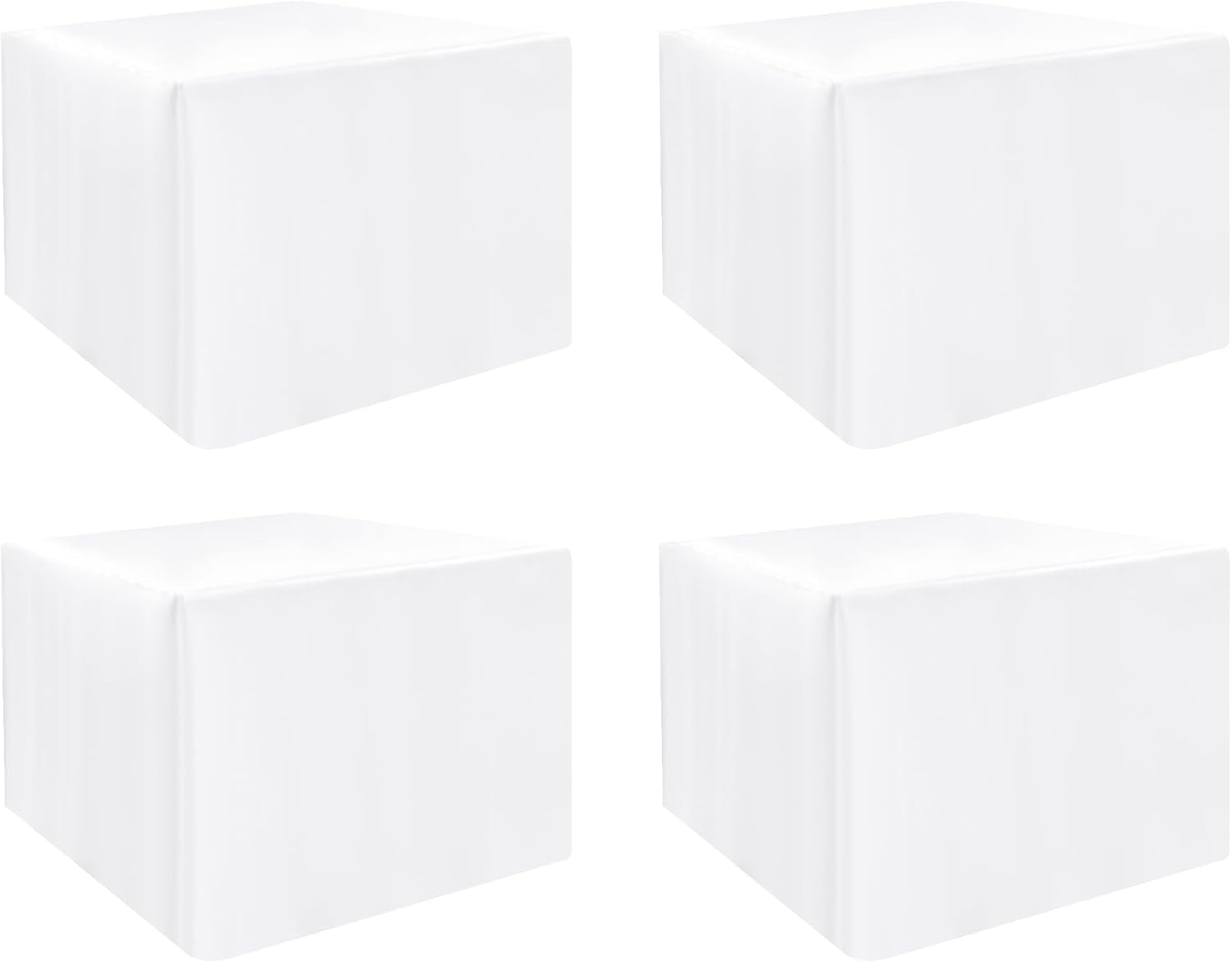 Fitted Square Table Covers for Card Tables - Set of 4 White