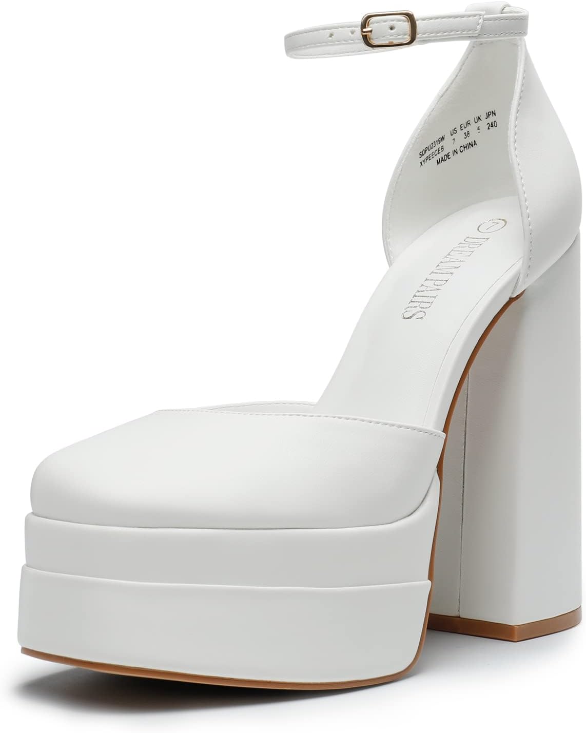 DREAM PAIRS Womens High Chunky Platform Closed Toe Block Heels