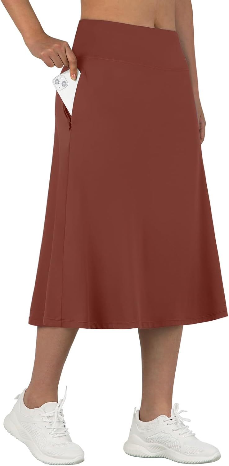 ANIVIVO Women's Midi Length Skorts with Pockets for Comfort