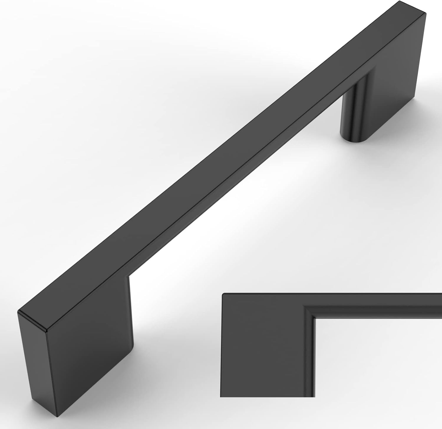 Amerdeco 10 Pack Matte Black Cabinet Pulls for Modern Kitchens