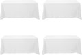 White Tablecloths for 6 ft Rectangle Tables 90 x 132 in - 4 Pack