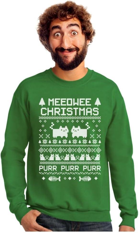 Tstars Cat Xmas Sweatshirt - Ugly Holiday Style