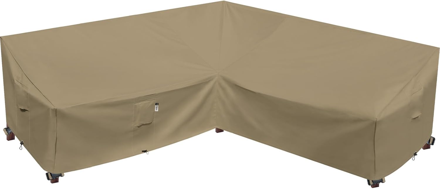 Heavy Duty Outdoor Sectional Sofa Cover for V-Shaped Furniture