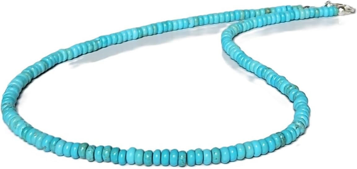 Dainty Natural Turquoise Beaded Necklace for Throat Chakra