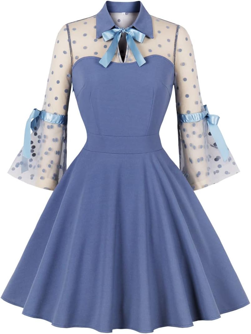 Vintage Polka Dot 1950s Audrey Retro Rockabilly Prom Dress