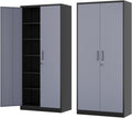 Metal Storage Cabinet 72 in Tall Steel File Cabinet Black & Gray