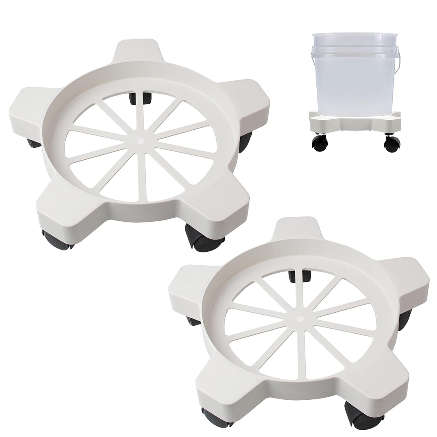 5 Gallon Bucket Dolly with Smooth-Rolling Casters for Easy Hauling