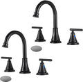 Fransiton Black 8 Inch Widespread Bathroom Faucet for Modern Elegance
