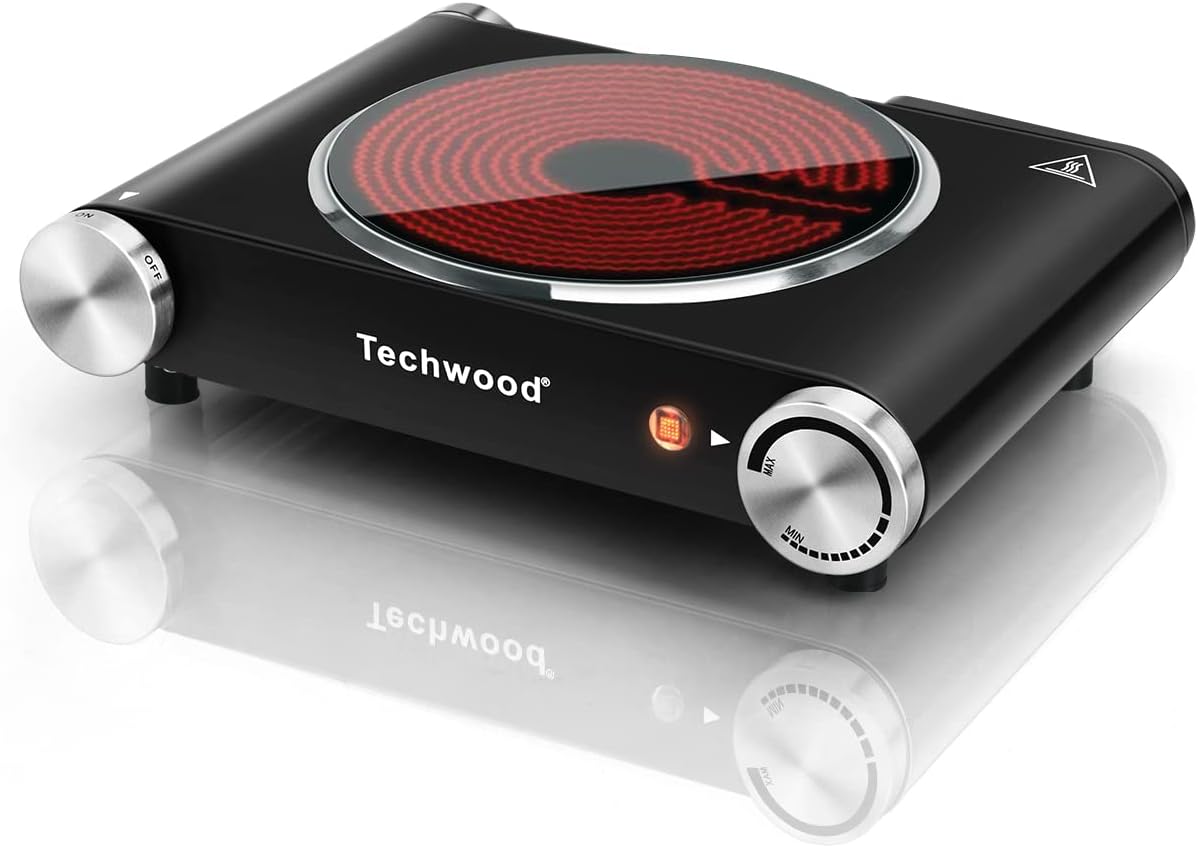 Techwood Single Burner Hot Plate for Cooking - 1200W Portable