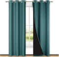 Sea Teal Full Shade Curtain Panels 37in x 80in Pair - Blackout
