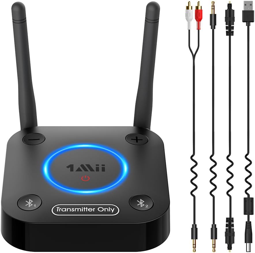 1Mii B06TX Bluetooth 5.2 Transmitter for TV to Wireless Headphones