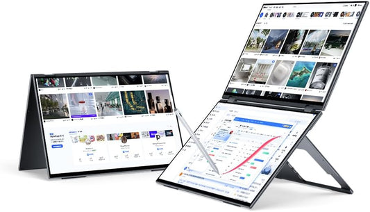 EHOMEWEI: Dual Stacked Monitor Laptop Expansion - Boost Productivity!