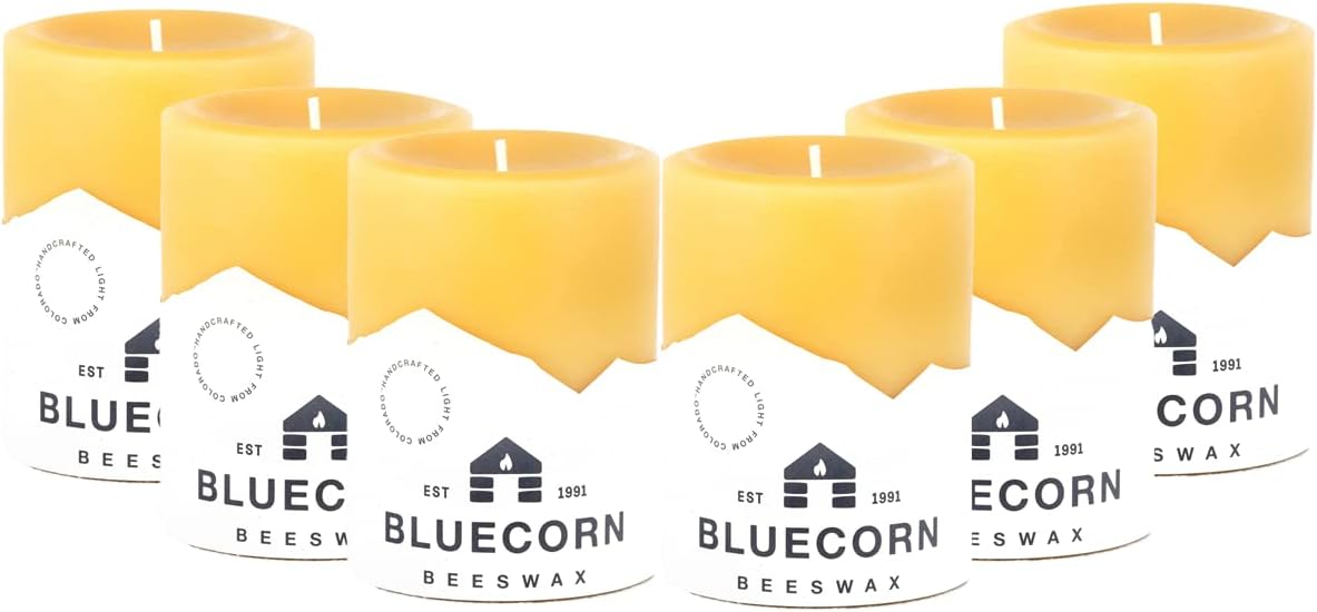 100% Pure Beeswax Pillar Candles for Natural Home Ambiance