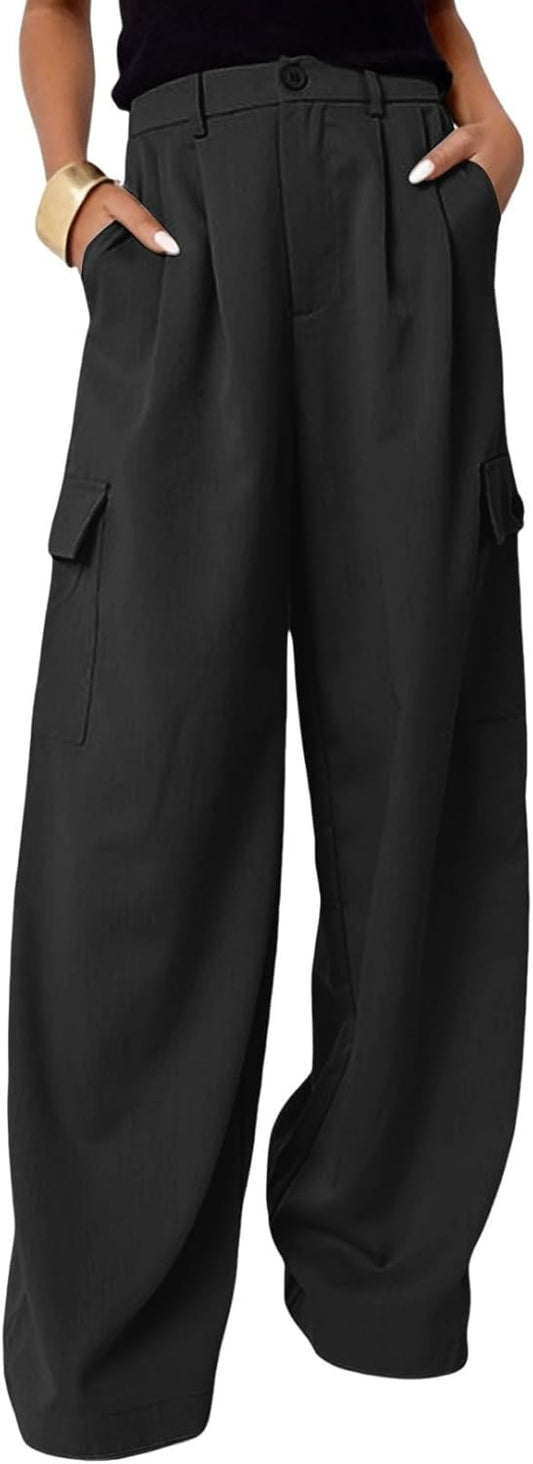 Dokotoo Womens High Waisted Wide Leg Cargo Pants for Style