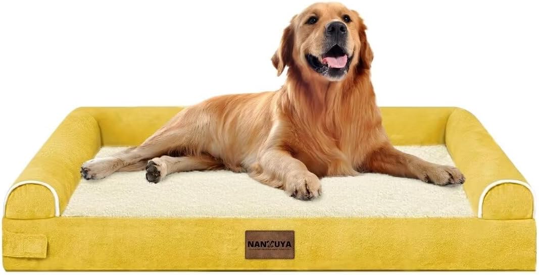 Large Dog Bed Orthopedic Washable for Big Dogs - Ginger
