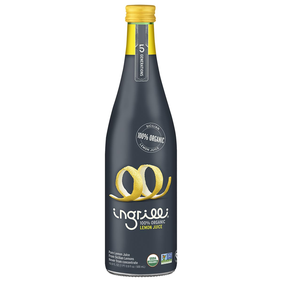 Organic Lemon Juice Cold-Pressed from Sicilian Lemons - 12 Pack