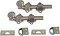 QCAA Solid Brass Dutch Door Bolt 4in, Brushed Satin Nickel - Sturdy