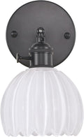 Vintage Wall Sconce with White Tulip Glass Shade - Adjustable 180