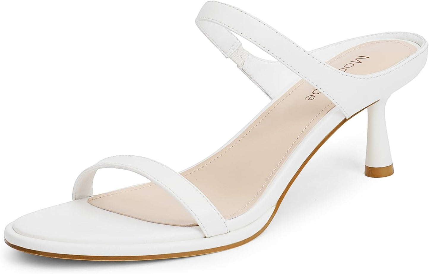 Modatope Two Strap Heeled Sandals for Women with Kitten Heel