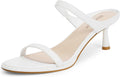 Two Strap Heeled Sandals Kitten Heel Rounded Toe - Classic Comfort
