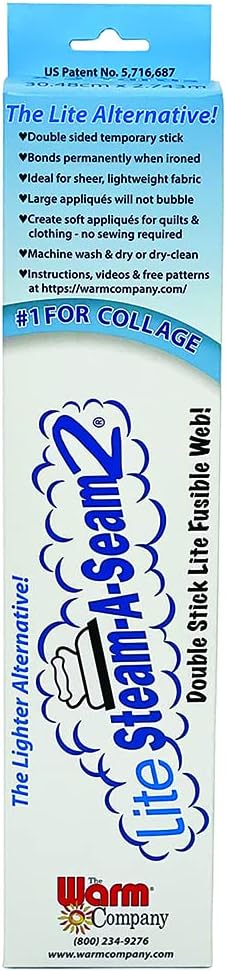 Lite Steam-A-Seam 2 Double Stick Fusible Web for Crafting