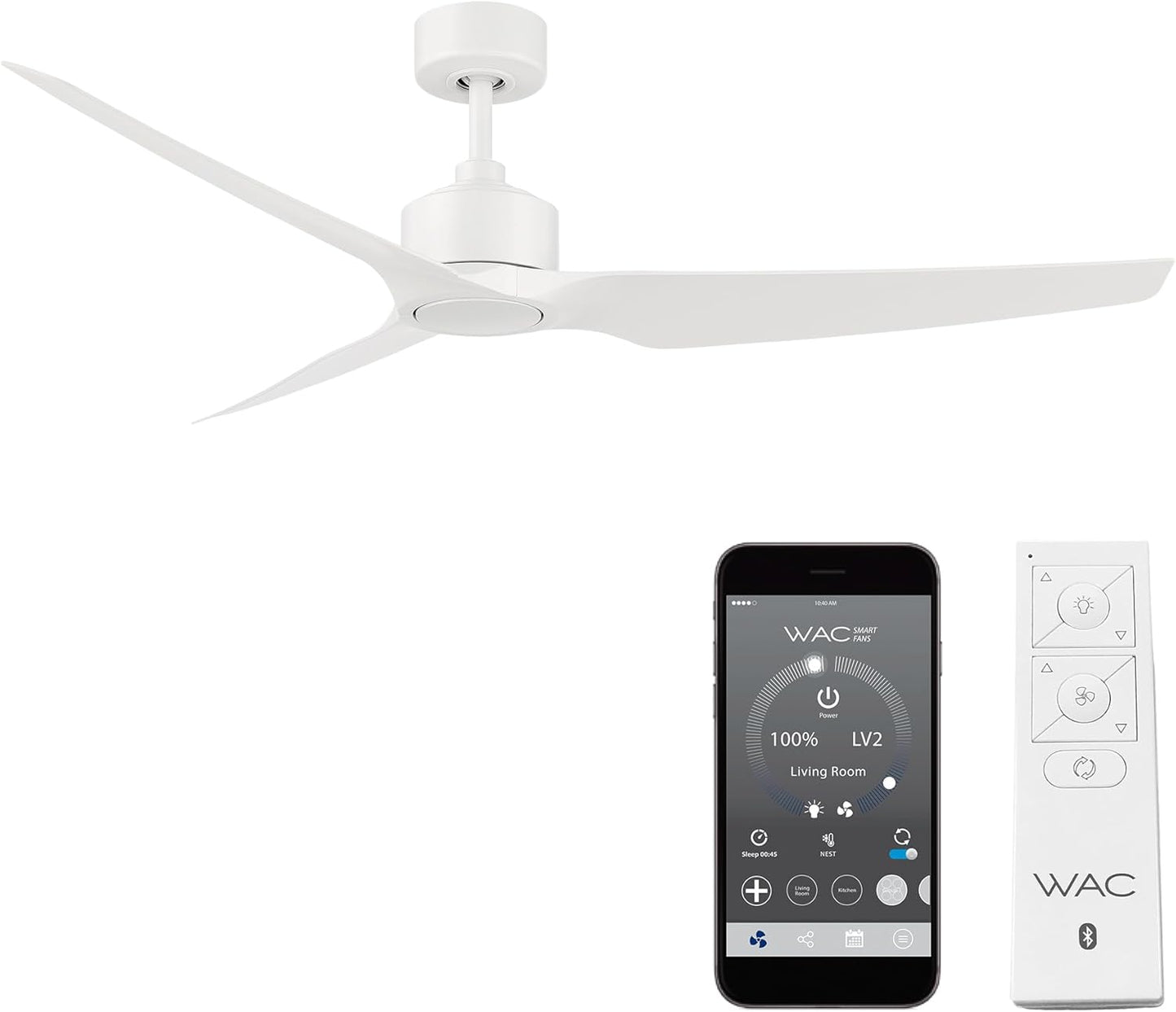 60in Smart Ceiling Fan, Remote Control, Works with Alexa, WAC Lighting